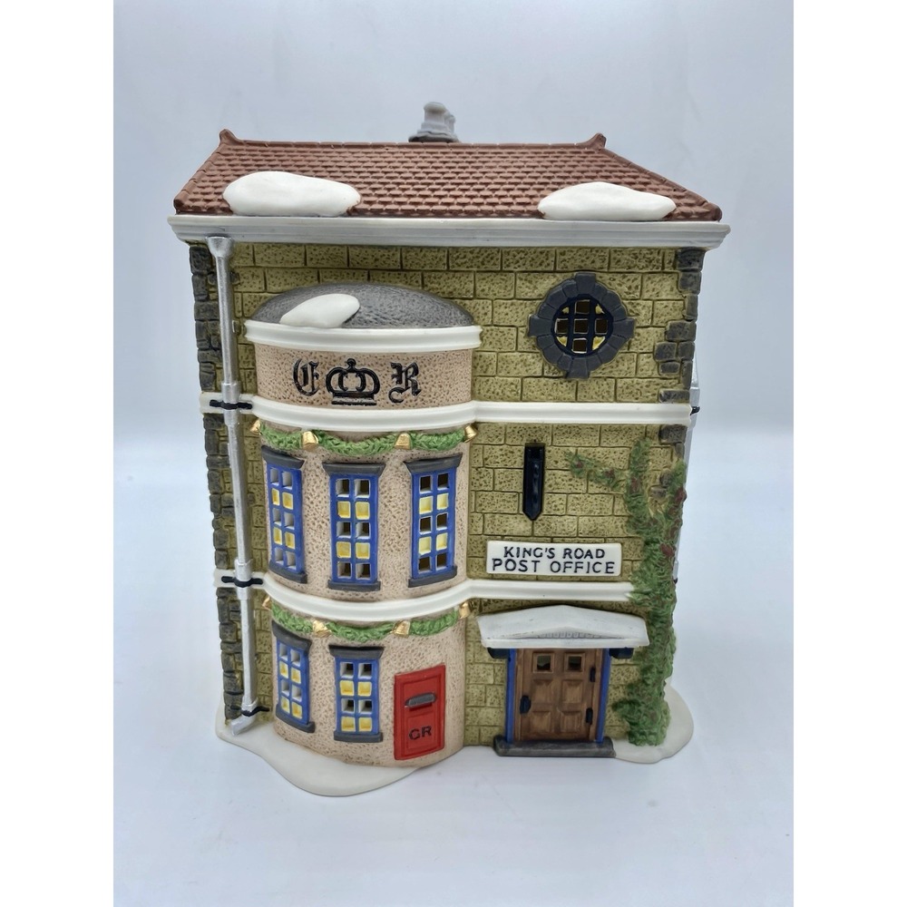 Department 56 Heritage Village "King's Road Post Office" w/Box & Light #5801-7